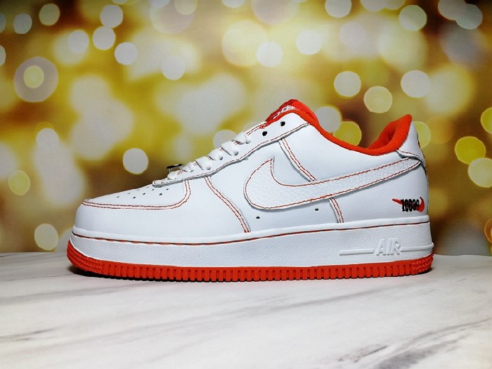 Women's Air Force 1 White/Red Shoes 147